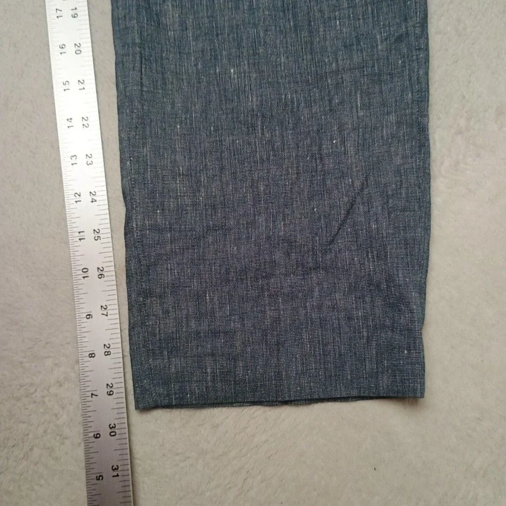 Banana Republic Pants Mens 32x30 Blue Chambray Linen Blend Dress Flat Front Work